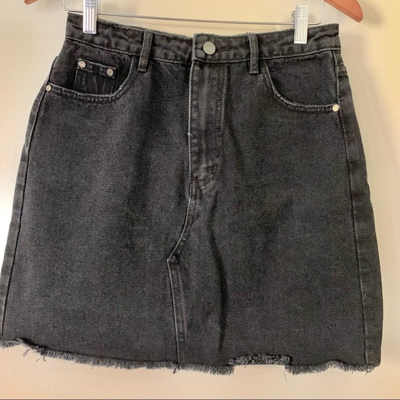 | missguided • faded black distressed tall denim mini shirt | - Picture 5 of 15